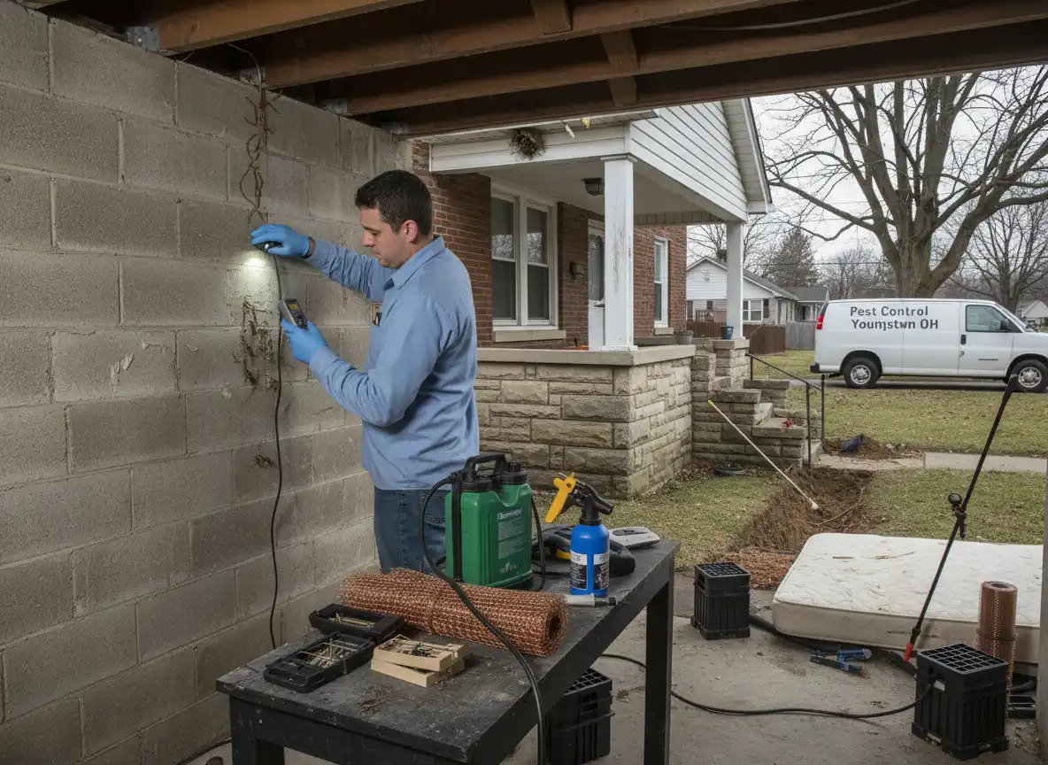 Termite inspection at a home in the Youngstown area
